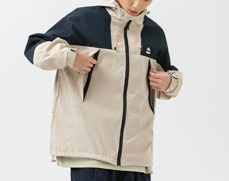 Contrast embroidered casual loose fitting jacket