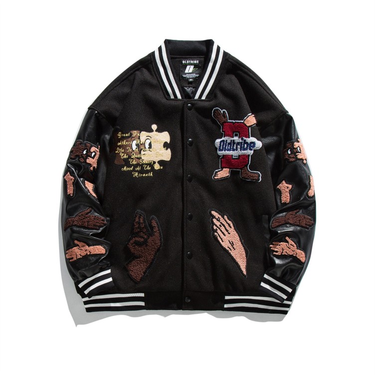 Loose casual hip-hop trend baseball collar jacket
