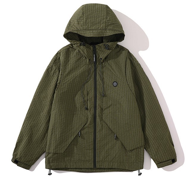 Casual plaid hooded pull jacket