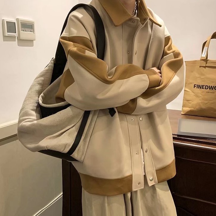 Woolen coat loose vintage trend pilot jacket