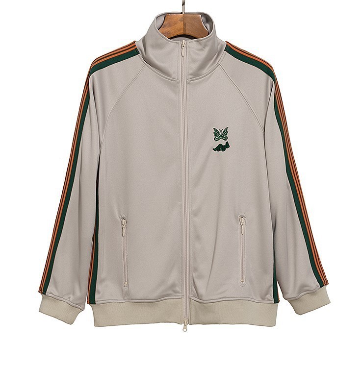 Butterfly embroidered striped patchwork trendy jacket