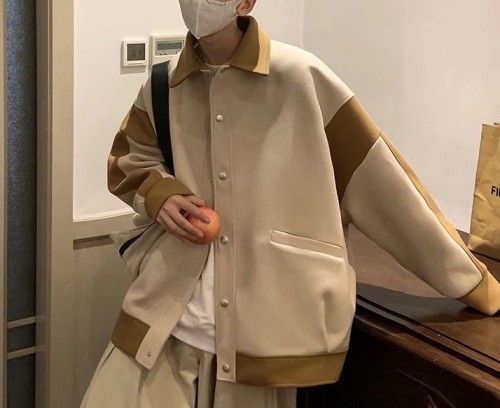 Woolen coat loose vintage trend pilot jacket