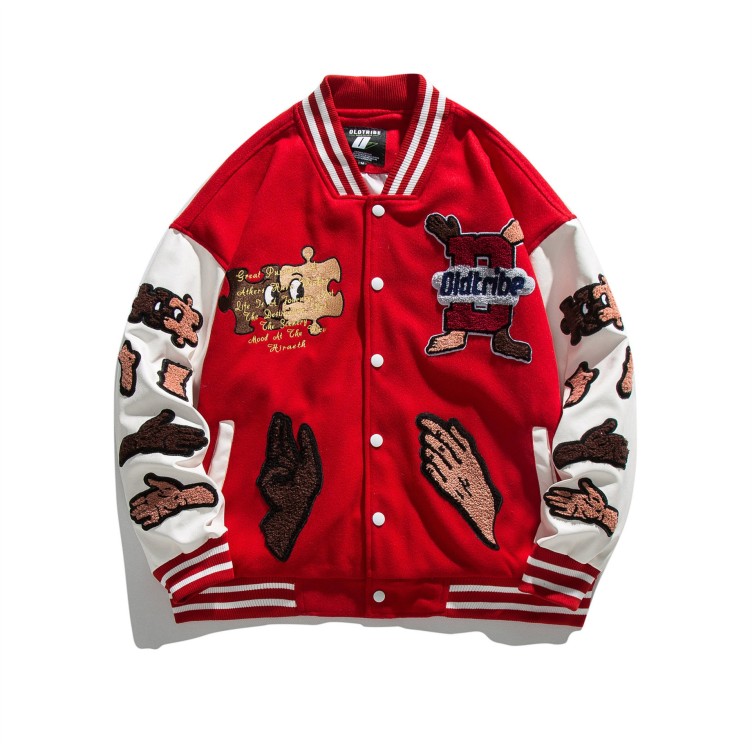 Loose casual hip-hop trend baseball collar jacket
