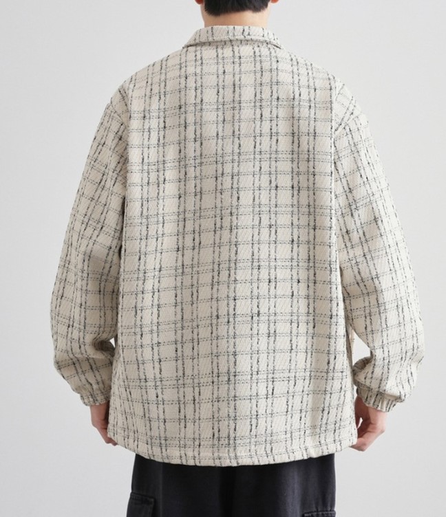 Lapel loose fitting casual fashion trend jacket