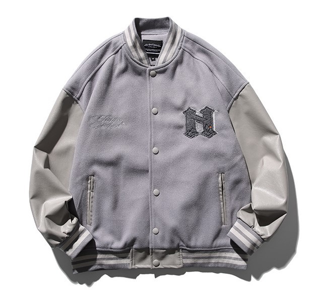 Spliced bomber loose casual trendy jacket