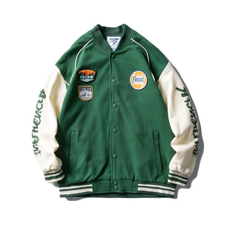 Baseball cardigan letter embroidered trendy jacket