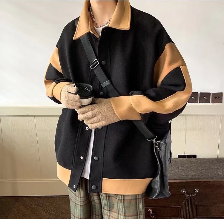 Woolen coat loose vintage trend pilot jacket