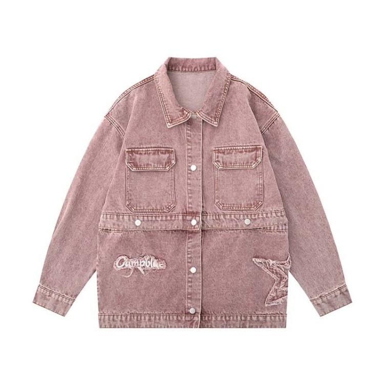 Detachable patchwork ruffled and handsome denim jacket
