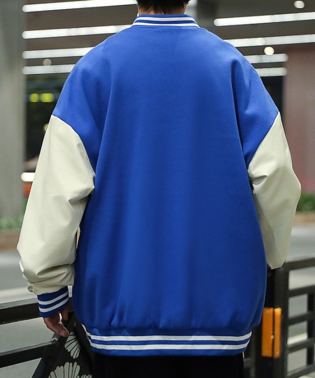 Embroidered standing neck bomber fashion trend jacket