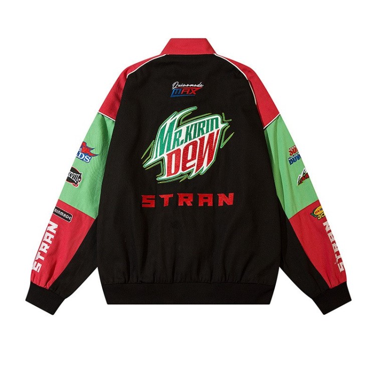 Hiphop versatile racing suit stand collar jacket
