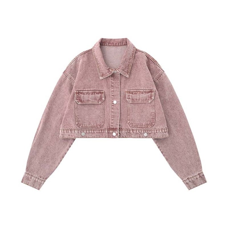 Detachable patchwork ruffled and handsome denim jacket