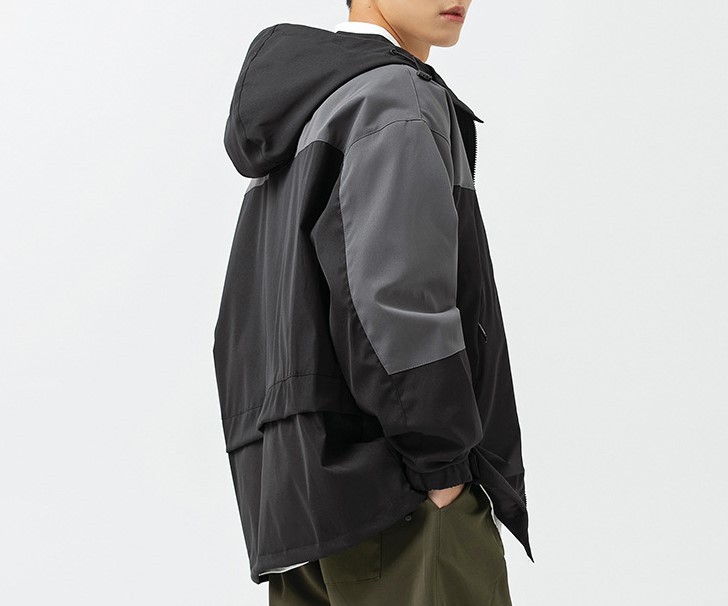 Contrast embroidered casual loose fitting jacket