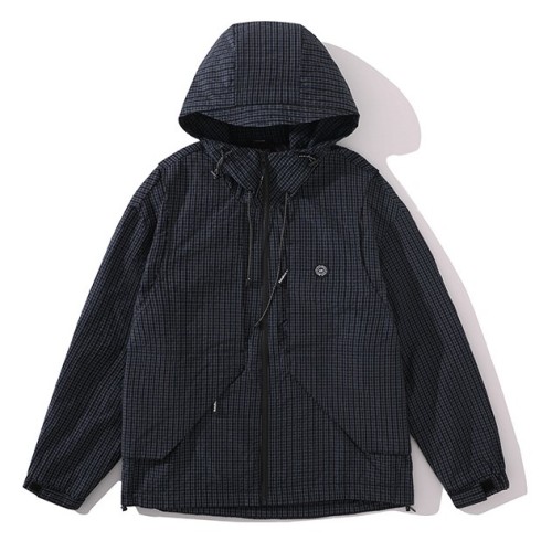 Casual plaid hooded pull jacket