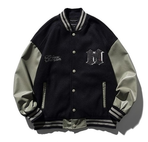 Spliced bomber loose casual trendy jacket