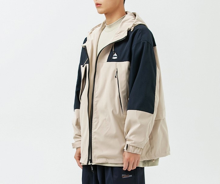 Contrast embroidered casual loose fitting jacket