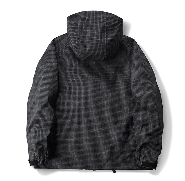 Minimalist plaid hooded casual trendy jacket