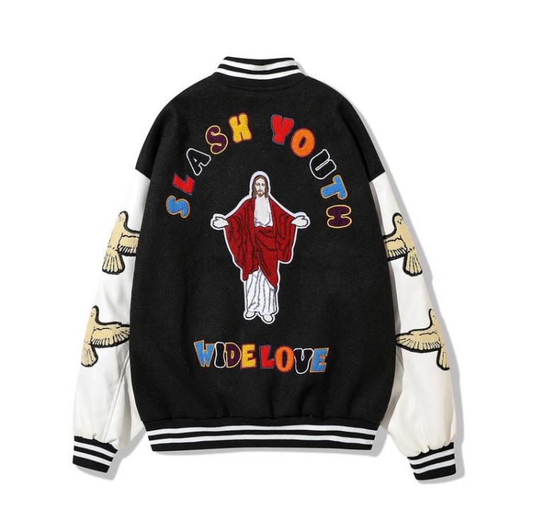 Printed hip-hop loose bomber jacket