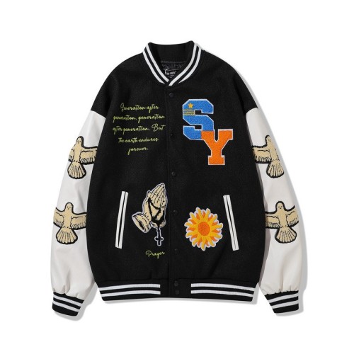Printed hip-hop loose bomber jacket