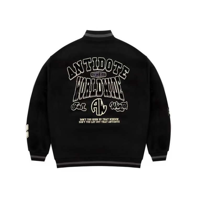 Embroidered loose fit hip-hop trendy jacket