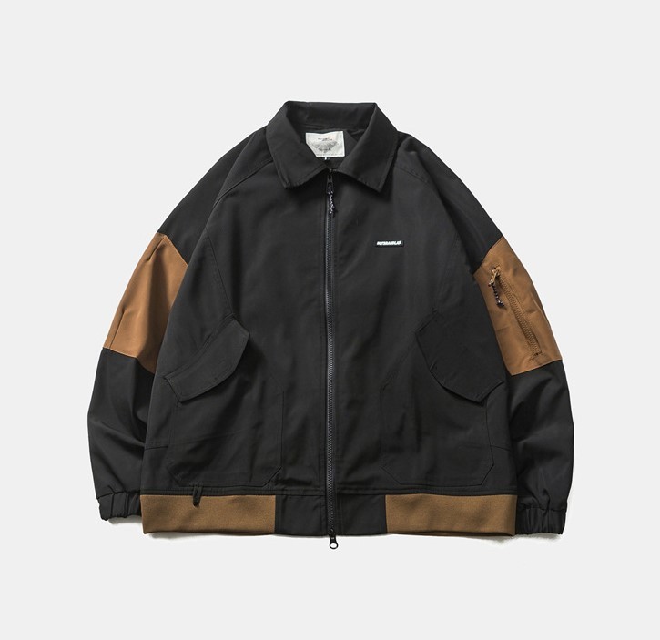Contrast lapel retro fashion trend jacket