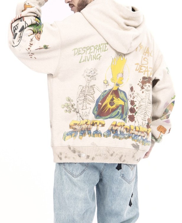 Hip-hop hand-painted graffiti trend hoodie
