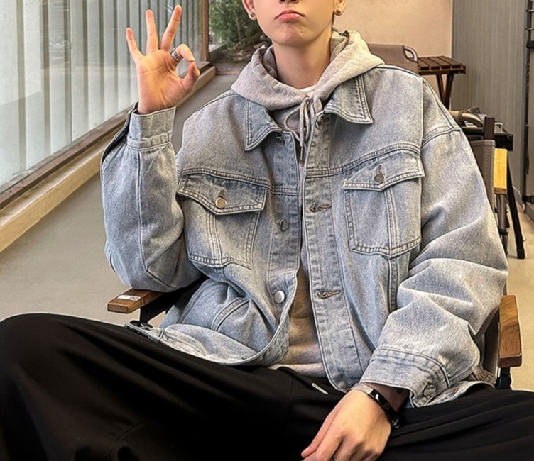 Hiphop Workwear Trendy Denim Jacket