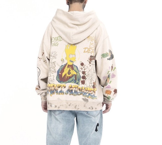Hip-hop hand-painted graffiti trend hoodie