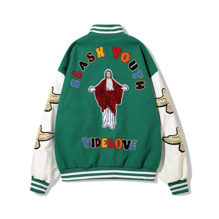 Printed hip-hop loose bomber jacket