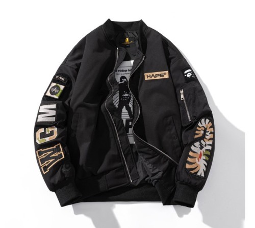 Casual retro couple baseball pilot jacket