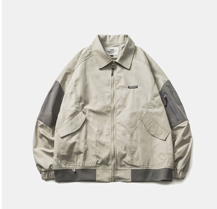 Contrast lapel retro fashion trend jacket