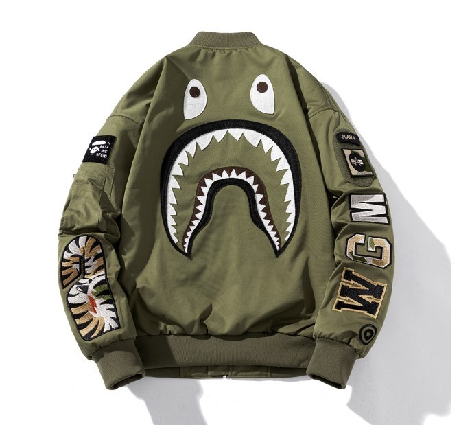 Casual retro couple baseball pilot jacket
