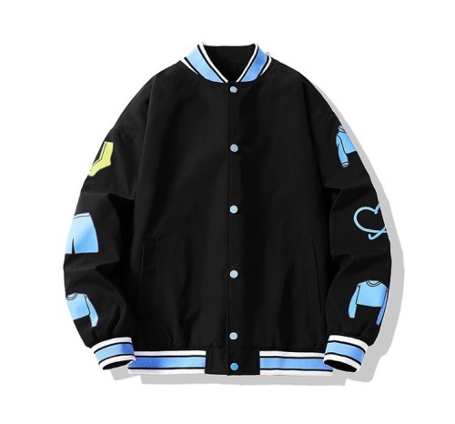 Printed hip-hop loose bomber jacket