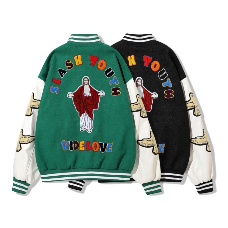 Printed hip-hop loose bomber jacket