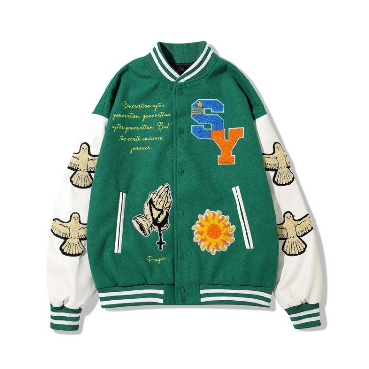 Printed hip-hop loose bomber jacket