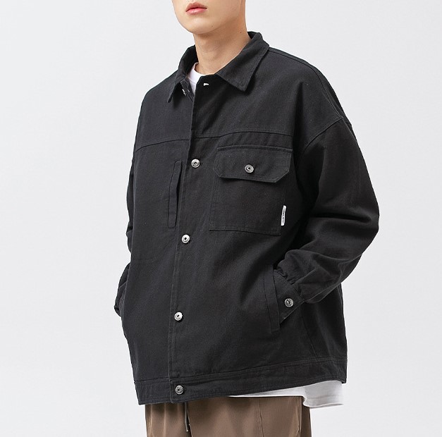 Japanese cotton multi pocket lapel casual trendy jacket
