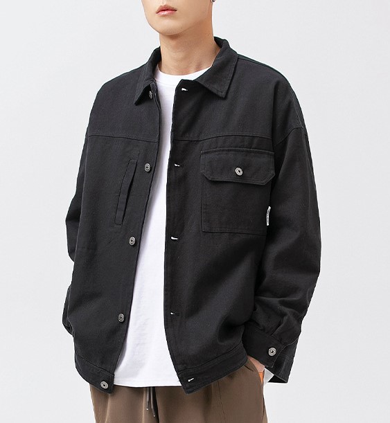 Japanese cotton multi pocket lapel casual trendy jacket