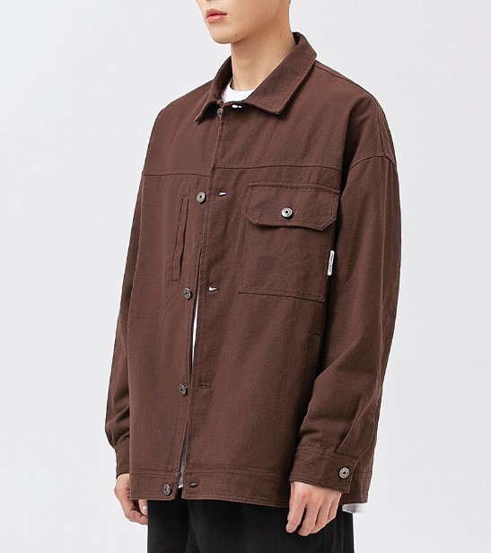 Japanese cotton multi pocket lapel casual trendy jacket