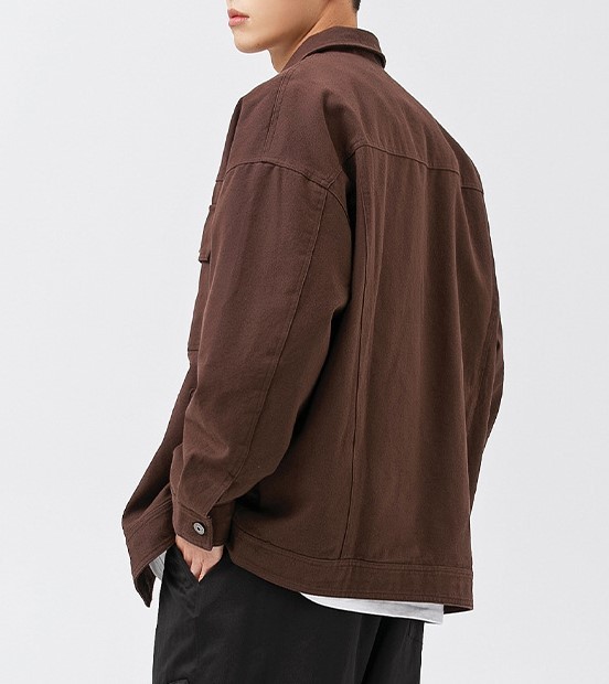Japanese cotton multi pocket lapel casual trendy jacket