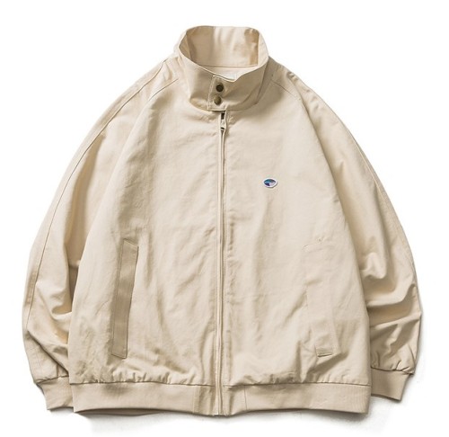 Solid standing neck loose casual trend jacket