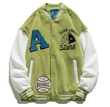 Casual color matching stand collar casual trend jacket