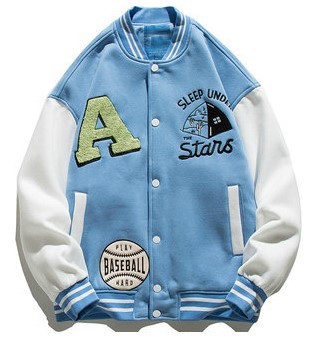 Casual color matching stand collar casual trend jacket