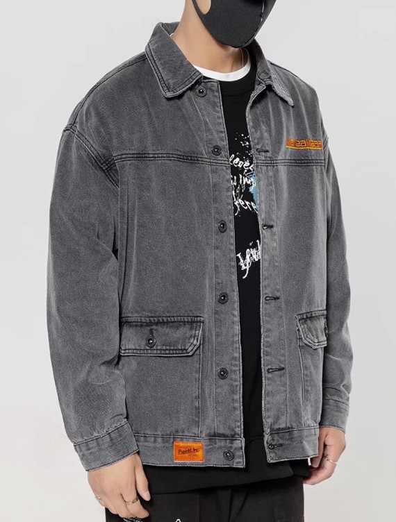 Loose lapel casual work trend denim jacket