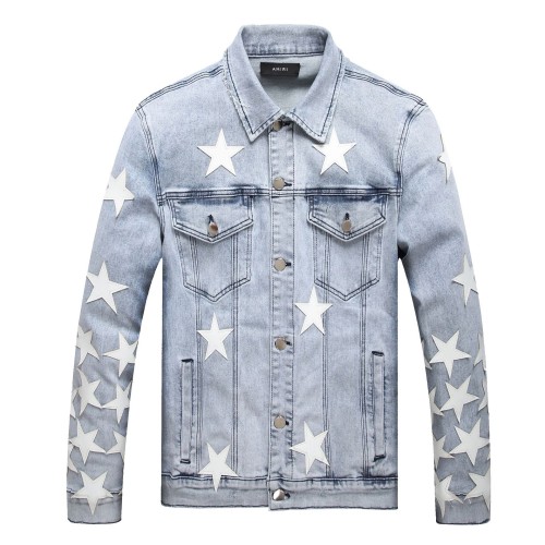 Rubbed fringe white jacket, pentagram denim jacket