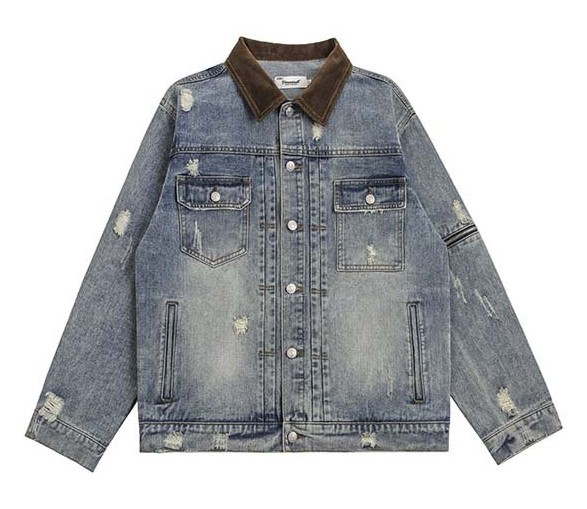 Perforated casual versatile lapel trendy jacket
