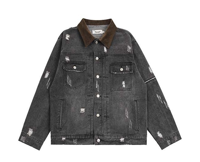Perforated casual versatile lapel trendy jacket