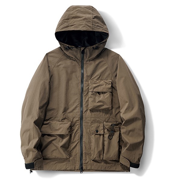 Multi pocket hooded trendy work jacket