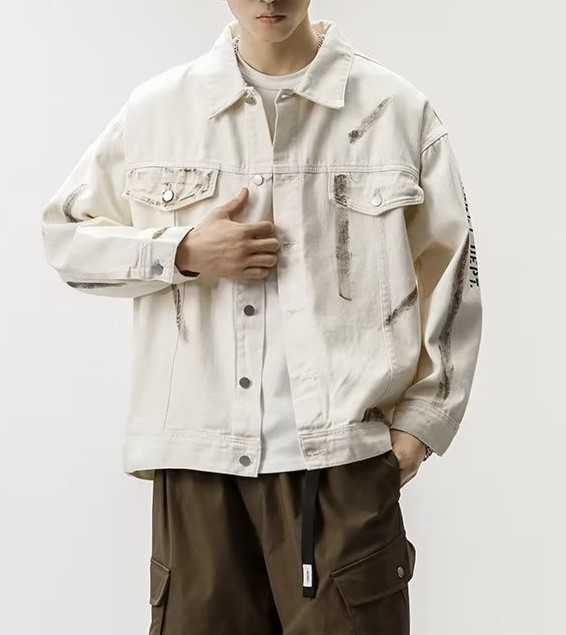 Versatile casual loose fitting trendy denim jacket