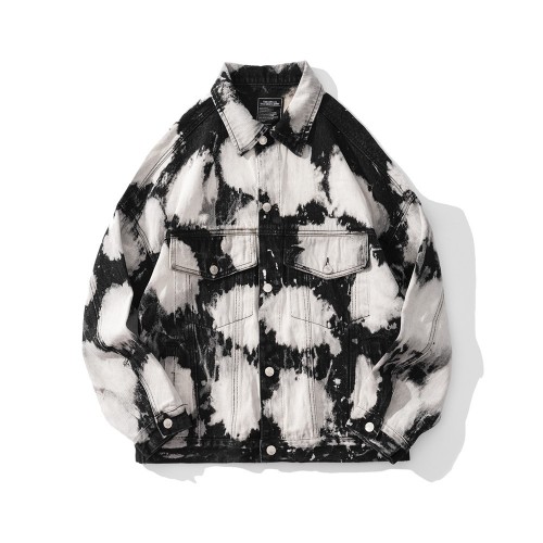 Spicy ink tie dyed denim work clothes denim jacket