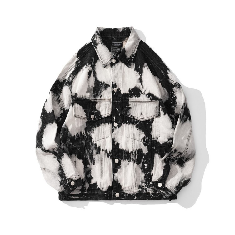 Spicy ink tie dyed denim work clothes denim jacket