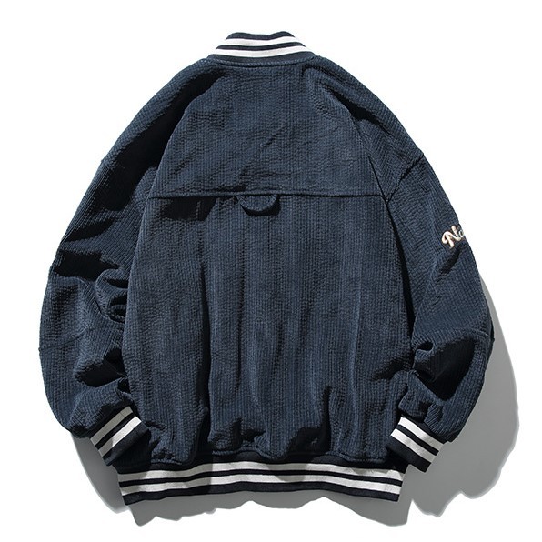 Embroidered standing neck loose fitting baseball suit casual fashion trend jacket